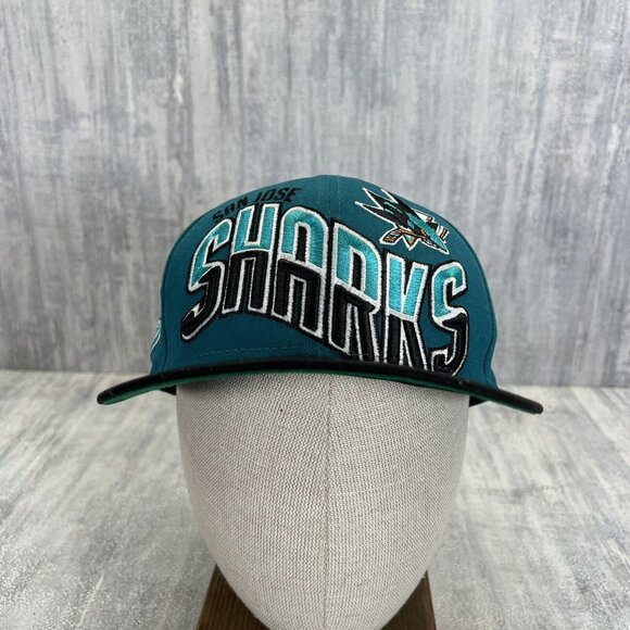 San Jose Sharks Wave Spell Out NHL Hockey Hat New Era Snapback Baseball Cap - Picture 1 of 11